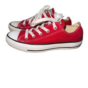 Converse Chuck Taylor All Star Low Top Red Canvas Sneakers Women's Size 6